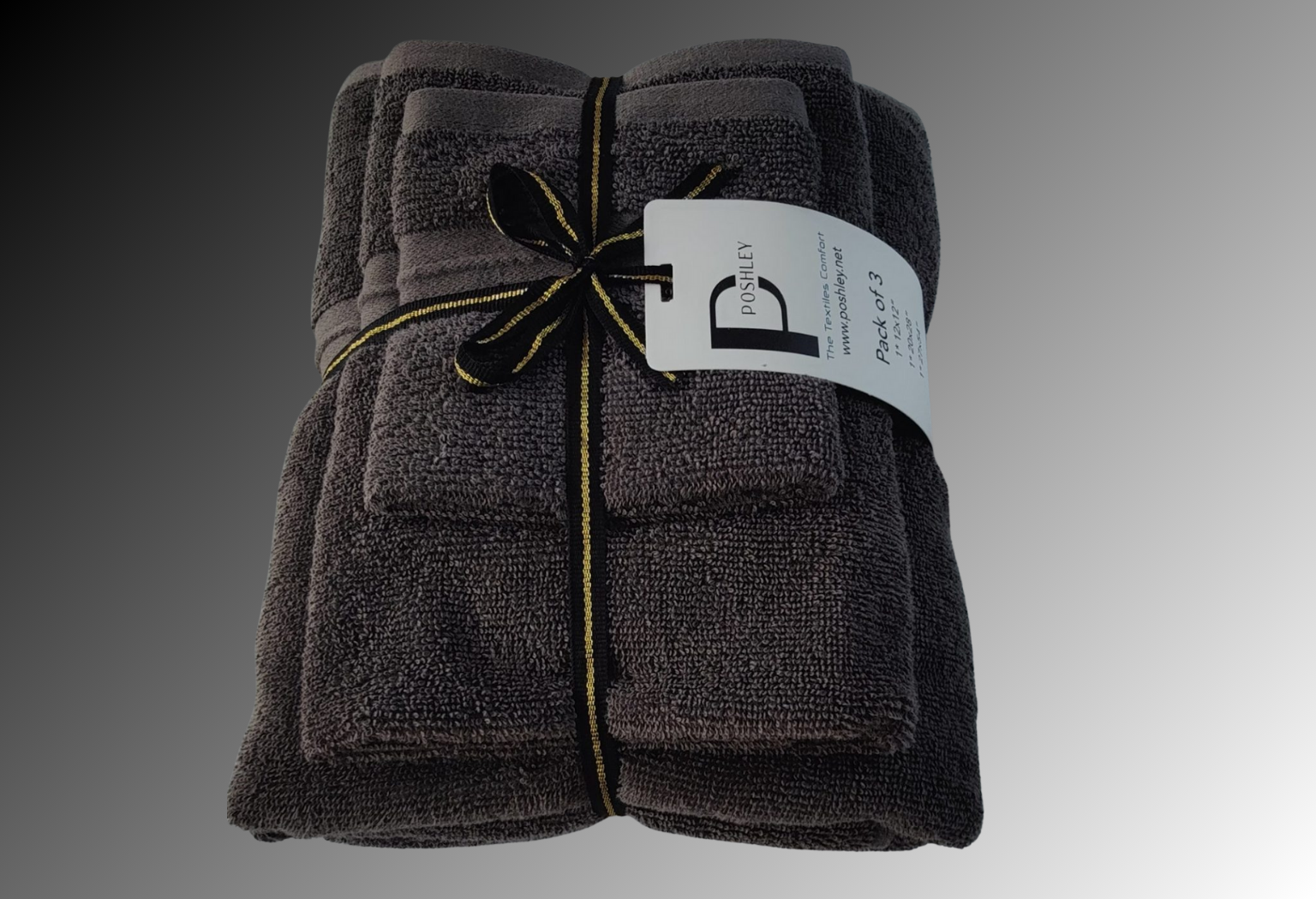 Premium Towel Pack of 3 - Dark Brown